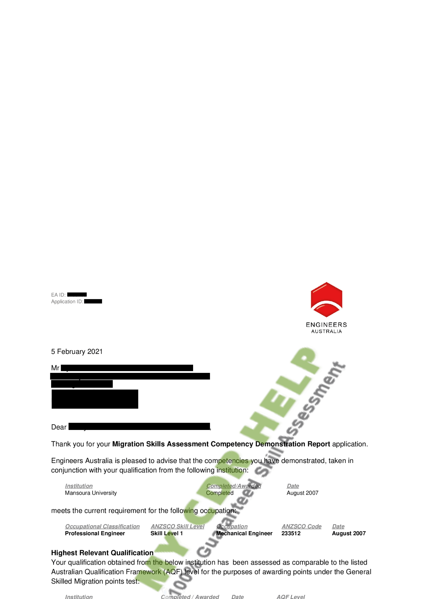 EA Approved CDR report Aug 2020