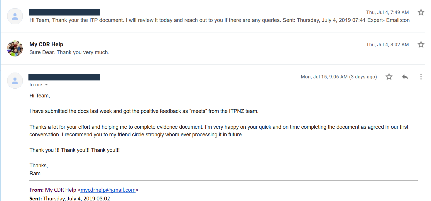 ITP evidence report writing