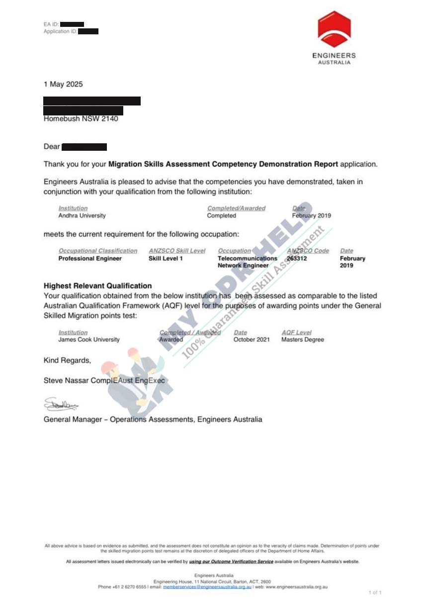 CDR Engineer Letter 1 May